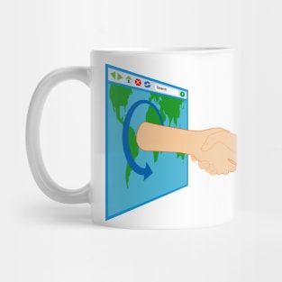 Internet Handshake Over Web Browser Mug